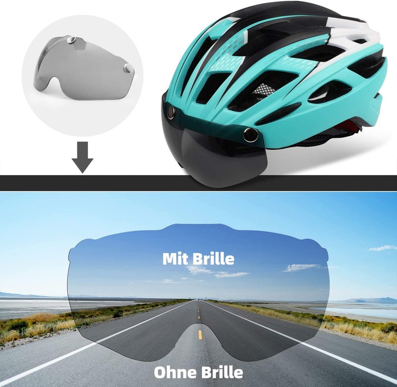 Shinmax Individual & group usable Shinmax Bicycle Helmet with LED Lighting, Bicycle Helmet with Safety Light, Magnetic Bicycle Helmet and Removable Screen Roller Visor Ski Snowboard Helmet for Men Women NR-096 Room to room portable - Image 5