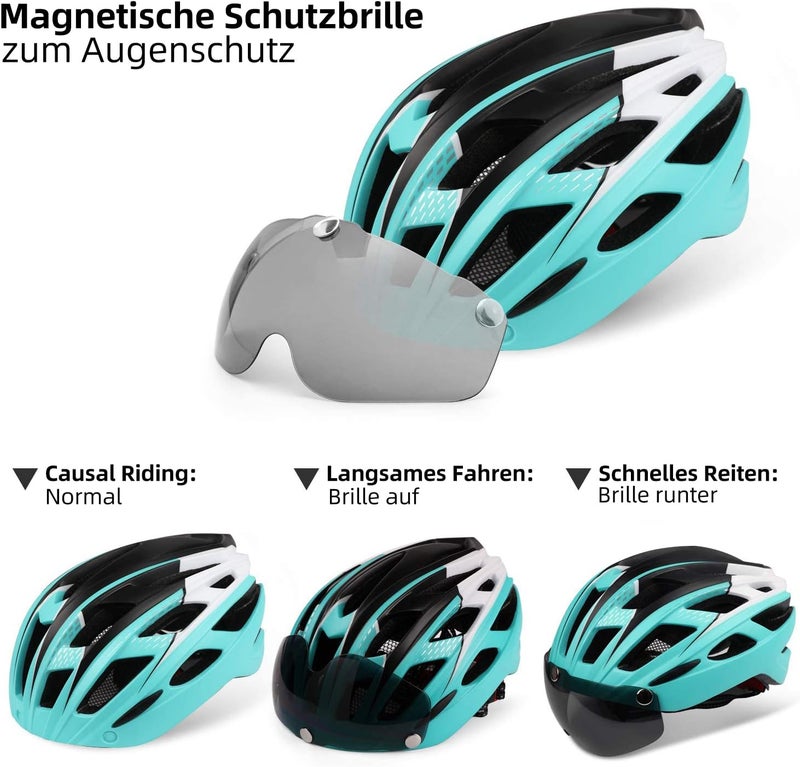 Shinmax Individual & group usable Shinmax Bicycle Helmet with LED Lighting, Bicycle Helmet with Safety Light, Magnetic Bicycle Helmet and Removable Screen Roller Visor Ski Snowboard Helmet for Men Women NR-096 Room to room portable - Image 4