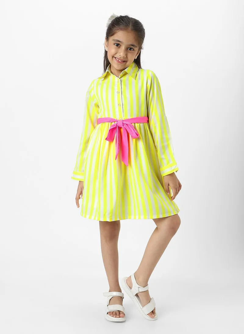 Striped Shirtdress With Belt