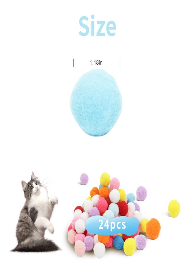 DODHEG 24 Pcs Colorful Pet Balls, Soft Plush Balls, Cat's Favorite Toy Ball, Interactive Cat Toy. - Image 2