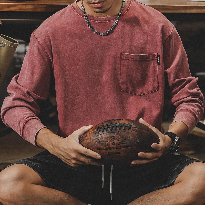 American Retro Long Sleeve T-Shirt Men'S 2022 New Ins Fashion Brand Heavy Loose Large Size Men'S Autumn Men'S - Image 1
