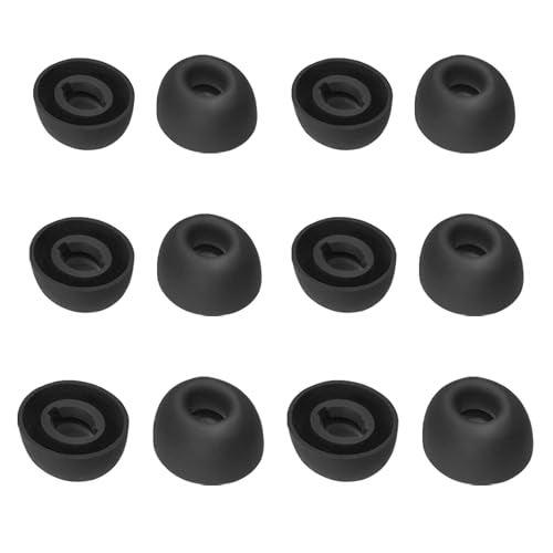 NANLANFAN Replacement Silicone Ear Tips for JBL Tune Buds, JBL Live Free 2 True Wireless Earbuds, 6 Pairs (S/M/L, Black) - Image 1