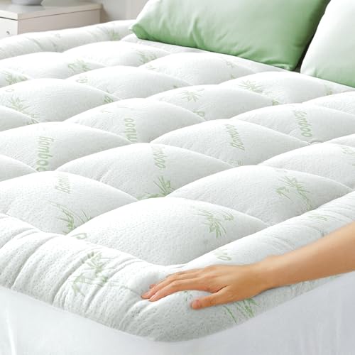 Niagara Sleep Solution Ultra Soft Full Size Mattress Topper - Viscose Made from Bamboo Pillow Top Mattress Pad for Back Pain Relief - Naturally Cooling for Hot Sleepers, Green - Image 1