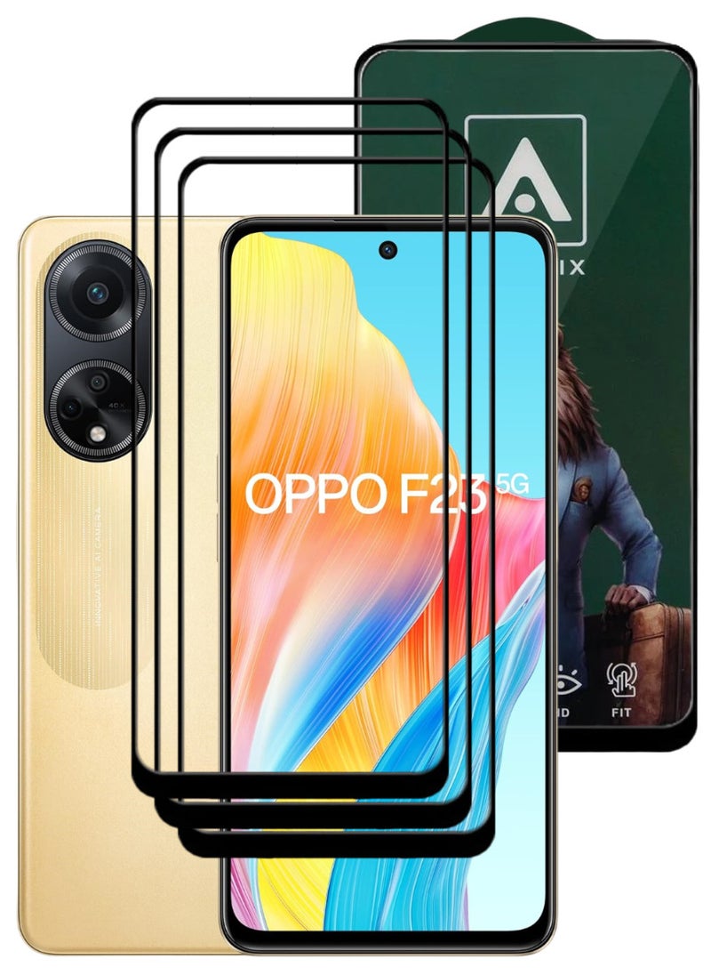 ACLIX 3 Pieces Antistatic ESD Dustproof Premium Quality High Definition Tempered Glass Screen Protector Designed For Oppo F23 - Image 1