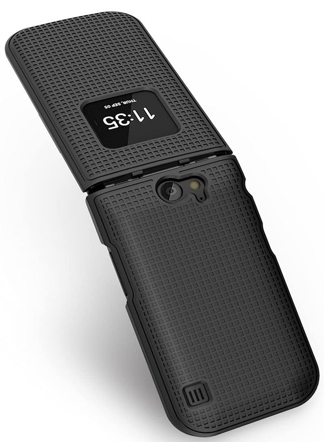 نيكيد سيل فون جراب Nakedcellphone لهاتف نوكيا 2720 V القابل للطي، [أسود] غطاء حماية صلب قابل للتركيب [بنقشة شبكية] لشبكة فيريزون TA-1295، 2720V - Image 4