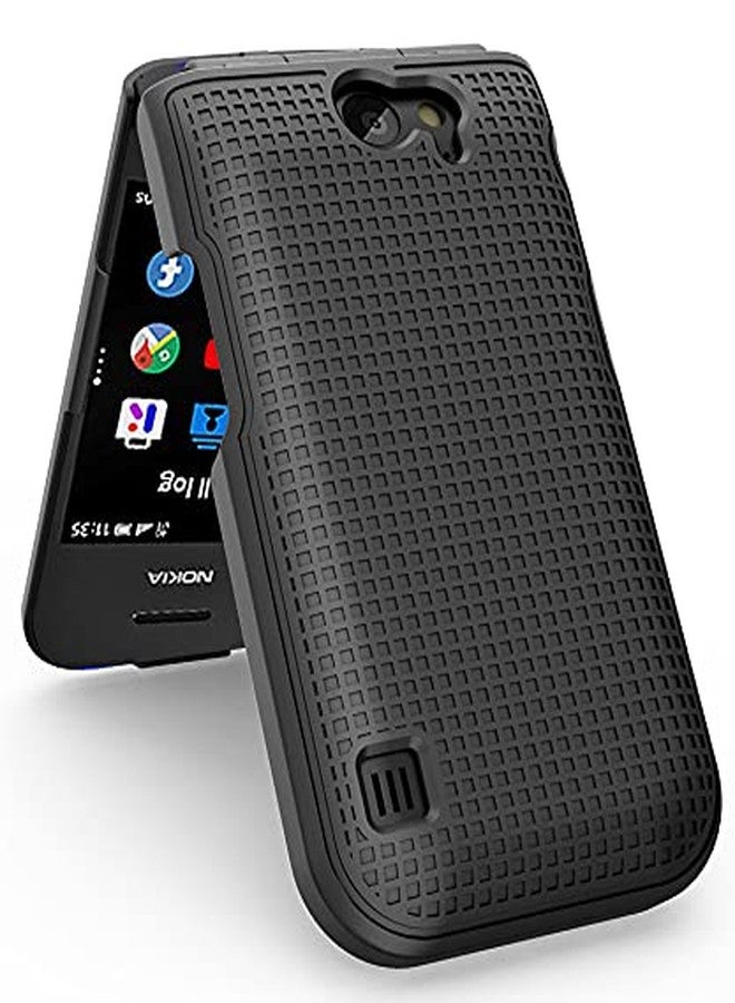 نيكيد سيل فون جراب Nakedcellphone لهاتف نوكيا 2720 V القابل للطي، [أسود] غطاء حماية صلب قابل للتركيب [بنقشة شبكية] لشبكة فيريزون TA-1295، 2720V - Image 5