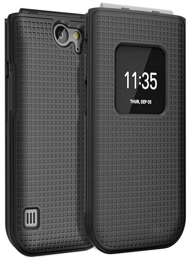 نيكيد سيل فون جراب Nakedcellphone لهاتف نوكيا 2720 V القابل للطي، [أسود] غطاء حماية صلب قابل للتركيب [بنقشة شبكية] لشبكة فيريزون TA-1295، 2720V - Image 1