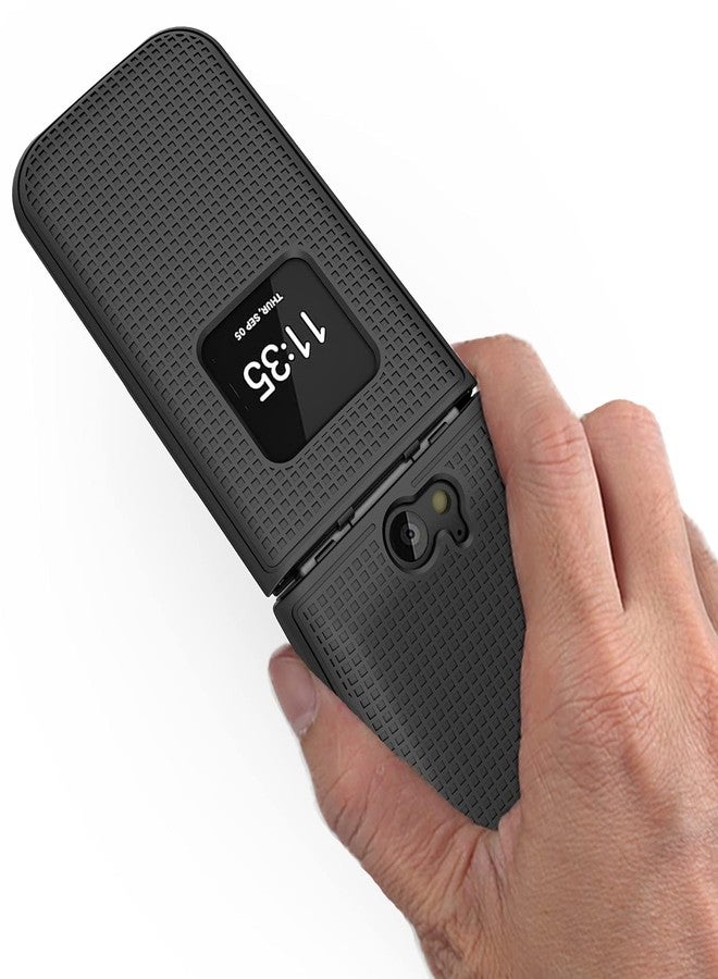 نيكيد سيل فون جراب Nakedcellphone لهاتف نوكيا 2720 V القابل للطي، [أسود] غطاء حماية صلب قابل للتركيب [بنقشة شبكية] لشبكة فيريزون TA-1295، 2720V - Image 3