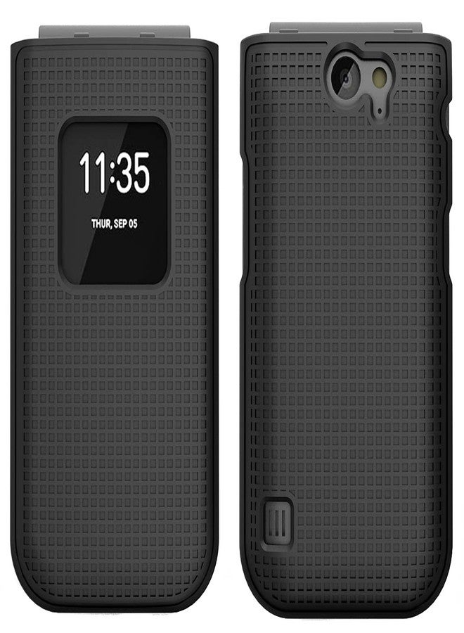 نيكيد سيل فون جراب Nakedcellphone لهاتف نوكيا 2720 V القابل للطي، [أسود] غطاء حماية صلب قابل للتركيب [بنقشة شبكية] لشبكة فيريزون TA-1295، 2720V - Image 2