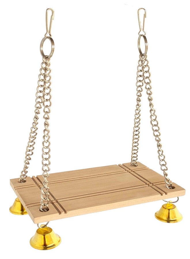 كي اس كي لعبة أرجوحة خشبية معلقة من KSK للحيوانات الأليفة، مناسبة للهامستر والببغاء والفأر - Image 1