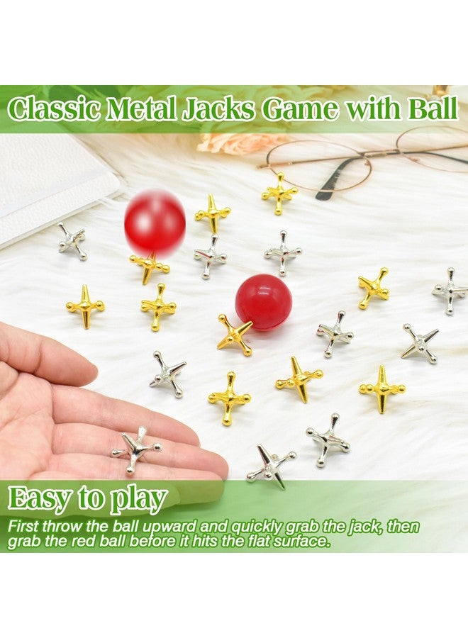 ZeeDix Pick Up Sticks And Metal Jacks Game With Ball Kit- Include 3 Pcs Red Rubber Balls And 30 Pcs Gold And Silver Metal Jacks, 180Pcs Classic Pick Up Sticks Game For Kids Adults Family - Image 4