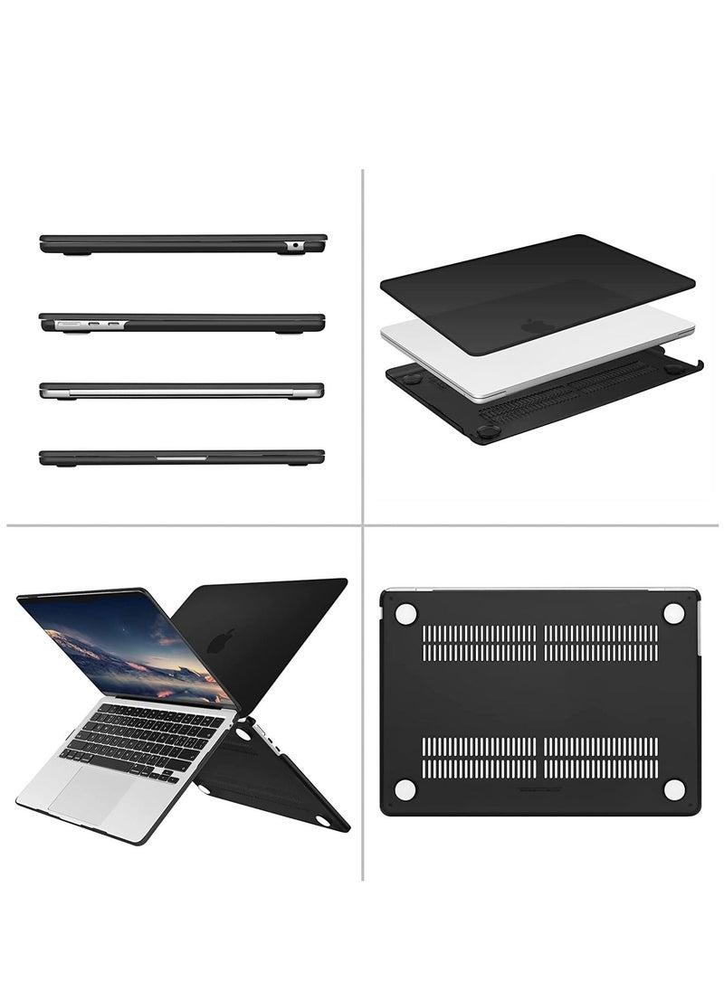 CaseBuy - MacBook Air M2 Case 2023 2022 13.6 inch A2681 Plastic Hard Shell Case Protector for MacBook Air M2 13.6 with Touch ID Black - Image 1
