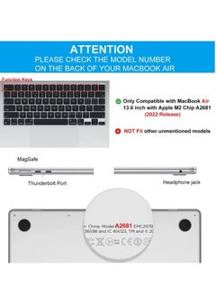 CaseBuy MacBook Air M2 Case 2023 2022 13.6 inch A2681 Plastic Hard Shell Case Protector for MacBook Air M2 13.6 with Touch ID Black  - Image 5