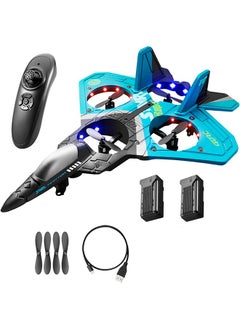 V17 Jet Fighter Stunt RC Plane 2.4GHz Remote Control Airplane With 2 Batteries, 360° Drop-Resistant Stunt Spin Remote And Light