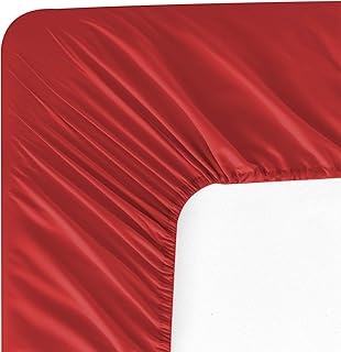 Wavva Bedding Modern Solid Color Fitted Sheet - 1800 Deep Pocket Brushed Velvety Microfiber (Full, Ribbon Red) - Image 1