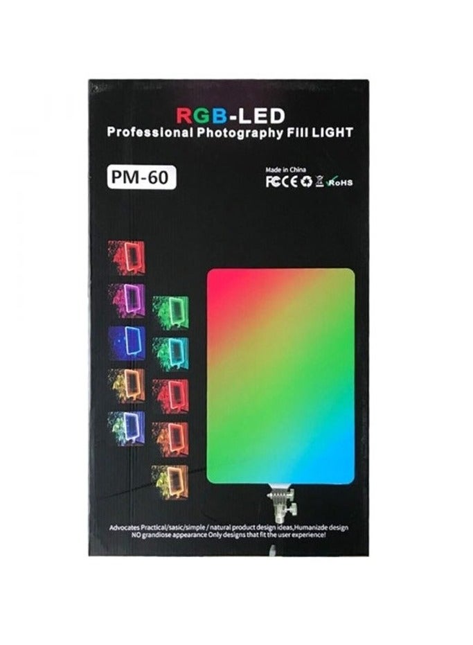 PM 60 RGB Panel Lights Set Photo Studio Accessories Video Photography Led Light Panel Kit - Image 2