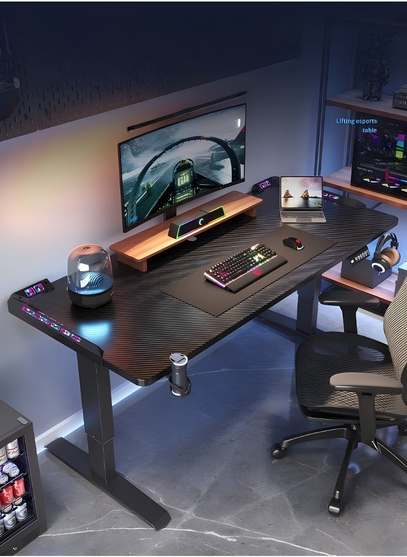 Sharpdo Smart Electric Lifting Desk Game Table, with Cup Holder, Lifting Height 73~118cm, Suitable for Bedroom, Office  - Image 1