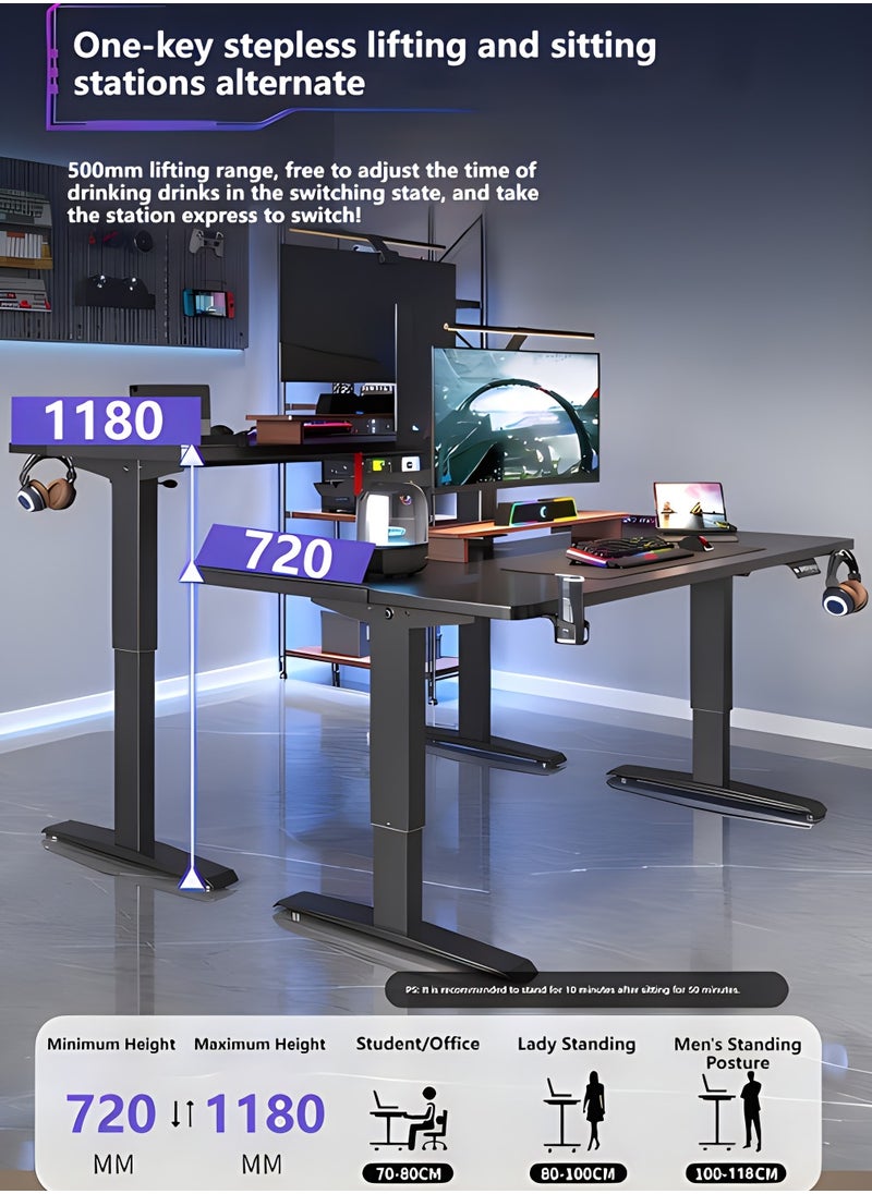 Sharpdo Smart Electric Lifting Desk Game Table, with Cup Holder, Lifting Height 73~118cm, Suitable for Bedroom, Office  - Image 4