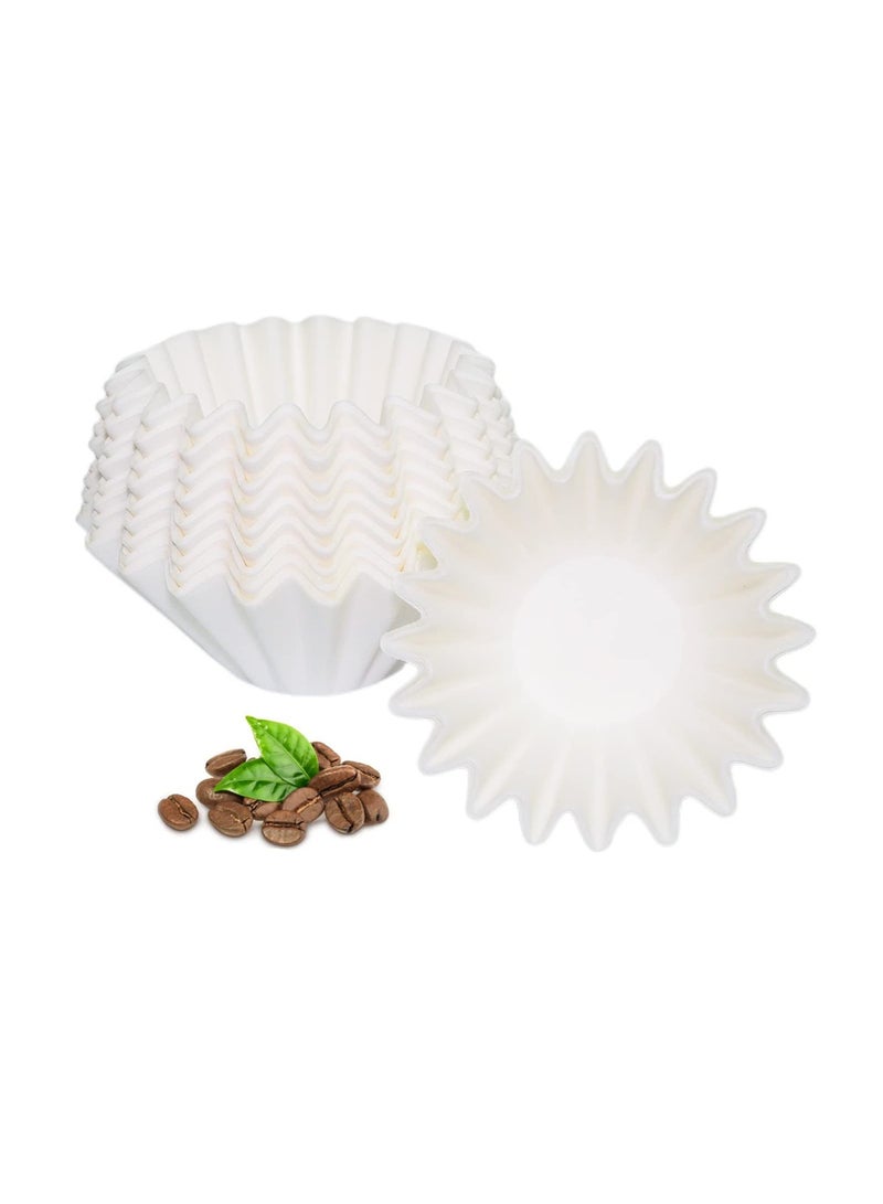 YOONISPRO 2-5 Cup Coffee Paper Filters,50 Pieces Of Unbleached Coffee Paper Filters ,Unbleached Basket Coffee Filter Paper for Compact Coffee Makers,Small Coffee Maker,Single Serve Coffee Pot,Drip Coffee Makers,Thicken Natural Coffee Filter Basket (White) - Image 2