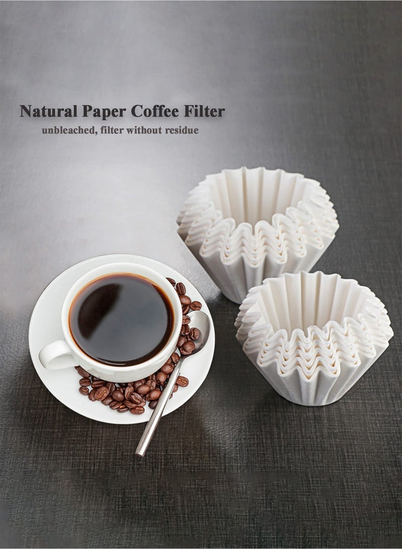 YOONISPRO 2-5 Cup Coffee Paper Filters,50 Pieces Of Unbleached Coffee Paper Filters ,Unbleached Basket Coffee Filter Paper for Compact Coffee Makers,Small Coffee Maker,Single Serve Coffee Pot,Drip Coffee Makers,Thicken Natural Coffee Filter Basket (White) - Image 1