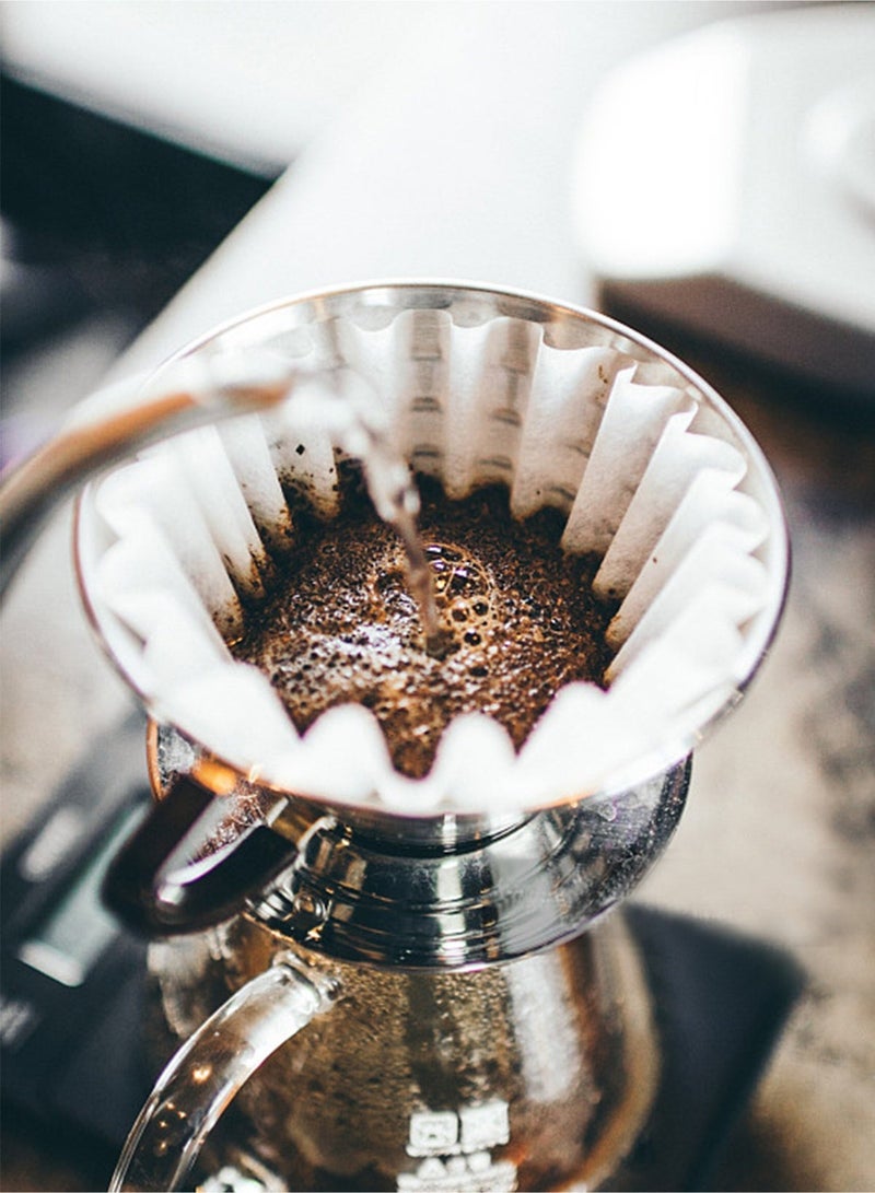 YOONISPRO 2-5 Cup Coffee Paper Filters,50 Pieces Of Unbleached Coffee Paper Filters ,Unbleached Basket Coffee Filter Paper for Compact Coffee Makers,Small Coffee Maker,Single Serve Coffee Pot,Drip Coffee Makers,Thicken Natural Coffee Filter Basket (White) - Image 3