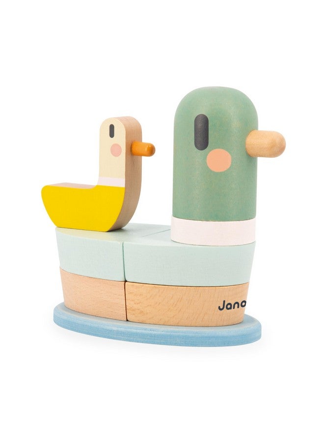 Janod Sweet Cocoon Duck-7x - Wood Stackable Pieces-Early-Learning Game-Develops Fine Motor Skills-12 Months +, J04059, Multicolor - Image 1