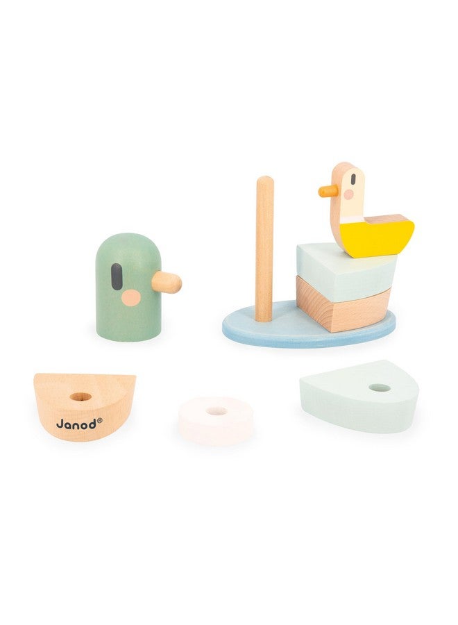 Janod Sweet Cocoon Duck-7x - Wood Stackable Pieces-Early-Learning Game-Develops Fine Motor Skills-12 Months +, J04059, Multicolor - Image 2
