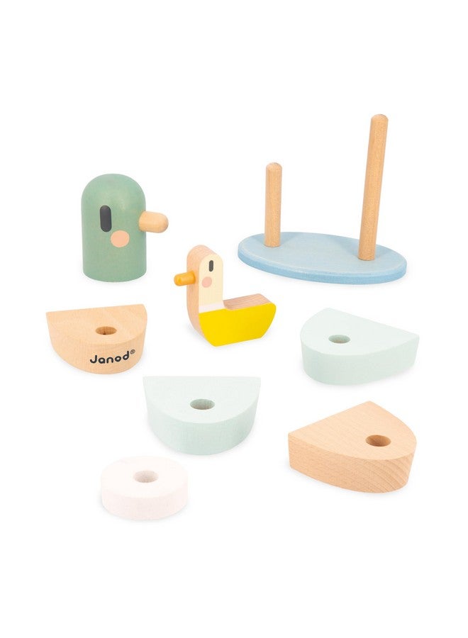 Janod Sweet Cocoon Duck-7x - Wood Stackable Pieces-Early-Learning Game-Develops Fine Motor Skills-12 Months +, J04059, Multicolor - Image 4