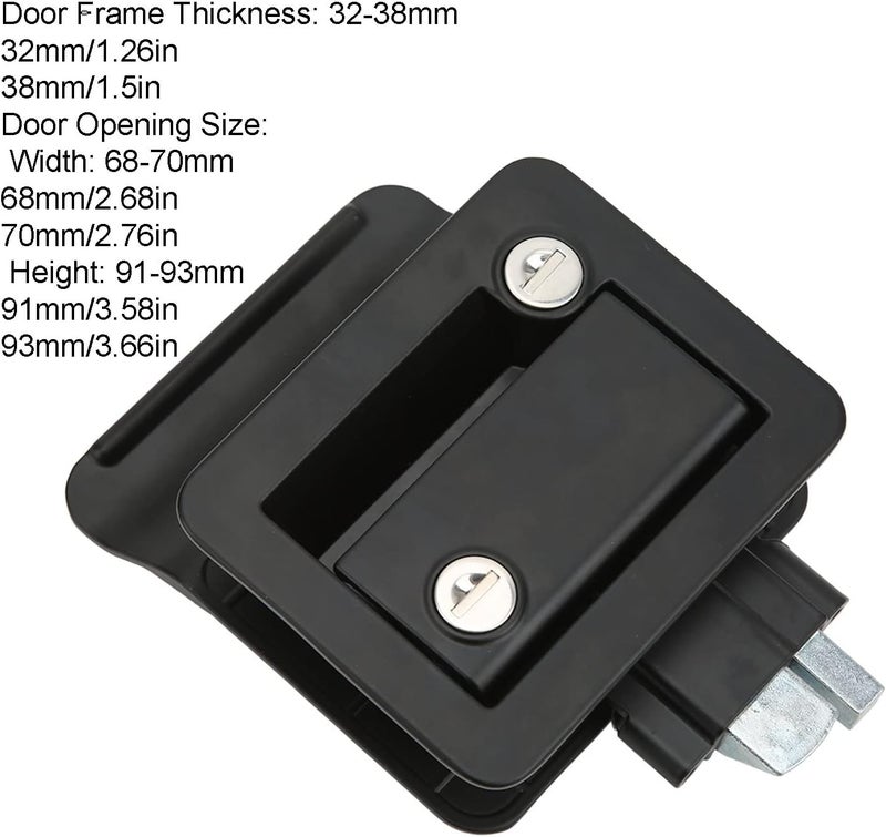 woobles RV Entrance Door Lock Latch Lock Built in Deadbolt Aluminum Alloy for Camper Travel Trailer Motorhome Camper Truck RV Transporter(Black) Black - Image 5