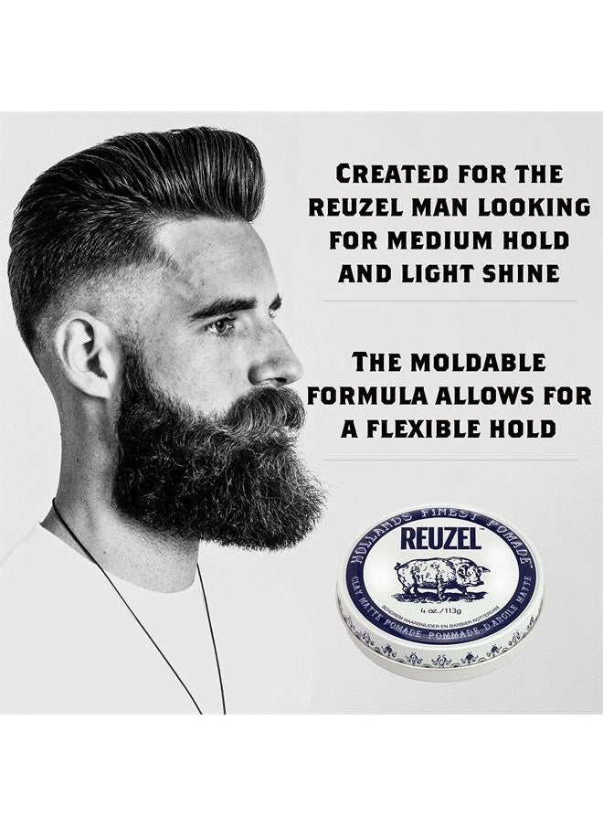 Reuzel "Reuzel Clay Matte Pomade, Hair Holding Wax For Men, 4 oz"  - Image 2