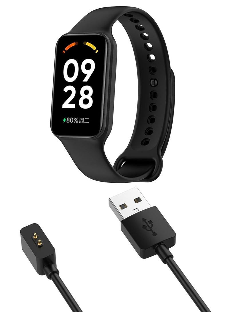 USB Charger for Xiaomi Smart Band 9/8/8 pro,MI 8, MI 7 Pro/Redmi Watch 3,3 lite,3 Active/Redmi Band 2 Watch,  Replacement USB Charger Charging Clip Cable Base Data Sync (100cm, Black) - Image 2