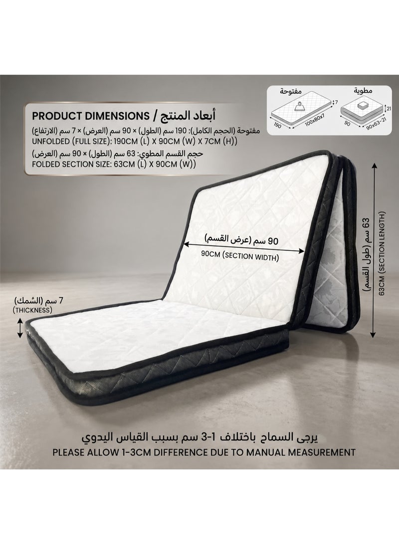 SMART HOME Premium Foam Feel High Density Single Mattress - Ultimate Comfort in a 3-Way Folding Design - Image 3