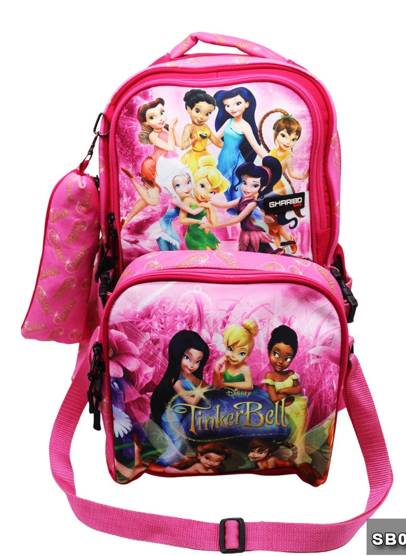 Gharibo Bags - School backpack with lunch bag Size 17 model 26 TinkerBell - Image 1