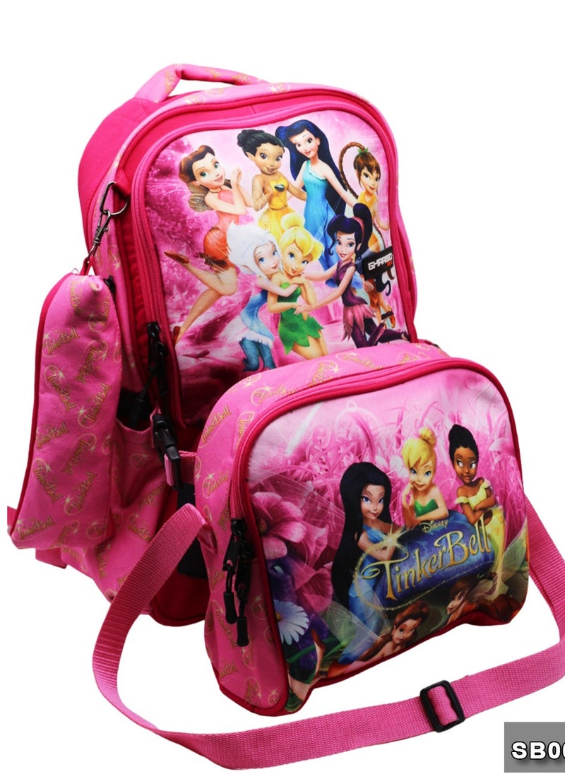 Gharibo Bags - School backpack with lunch bag Size 17 model 26 TinkerBell - Image 1