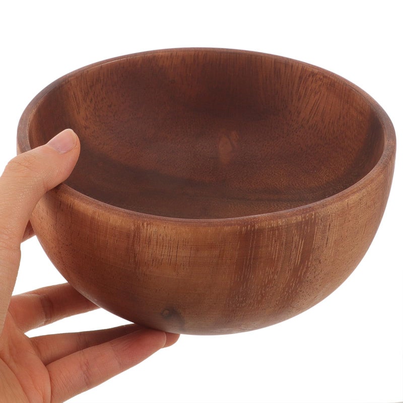 Acacia Wood Salad Bowl Large Flat Bottom Fruit Serving Bowl For Kitchen Dining - Image 5