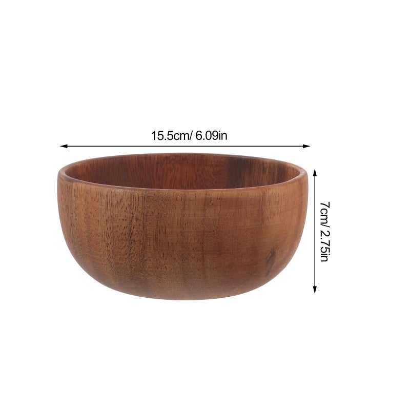Acacia Wood Salad Bowl Large Flat Bottom Fruit Serving Bowl For Kitchen Dining - Image 3