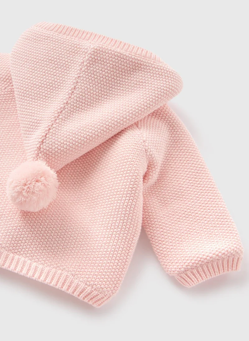 Matalan Baby Pink Borg Lined Knitted Cardigan