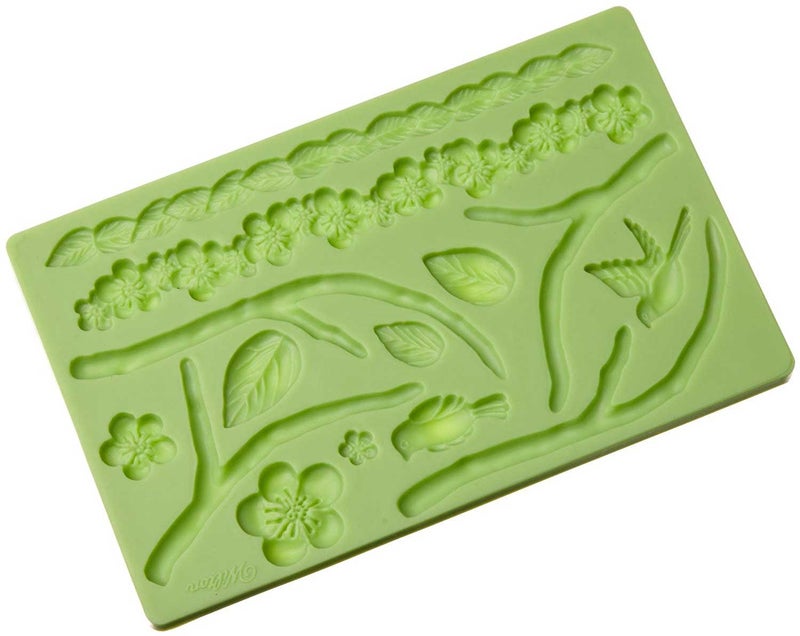 Wilton Silicone Nature Designs Fondant and Gum Paste Mold Cake Decorating Supplies Green