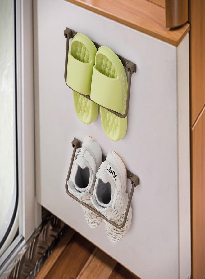 Narati Foldable RV Shoe Rack, Aluminum Wall Mounted Shoe Rack, Adjustable Camper Shoe Shelf, RV Organizers and Storage for Various Shoes, RV Camper Travel Trailer Accessories (2 Pack) - Image 1