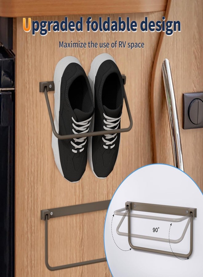 Narati Foldable RV Shoe Rack, Aluminum Wall Mounted Shoe Rack, Adjustable Camper Shoe Shelf, RV Organizers and Storage for Various Shoes, RV Camper Travel Trailer Accessories (2 Pack) - Image 4