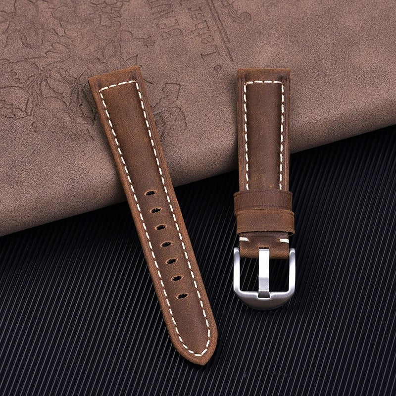 Bluejw JUELONG Handmade Quick Release Leather Watch Band Replacement – Genuine Crazy Horse Leather Strap for Easy Watch Strap Replacement - Image 4