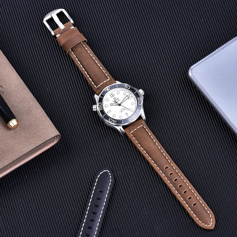 Bluejw JUELONG Handmade Quick Release Leather Watch Band Replacement – Genuine Crazy Horse Leather Strap for Easy Watch Strap Replacement - Image 5