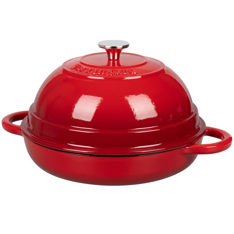 VORRINGARD Cast Iron Enameled Dutch Oven Pot with Lid for Bread Baking, Bread Oven, 6 Quart, Red - Image 4