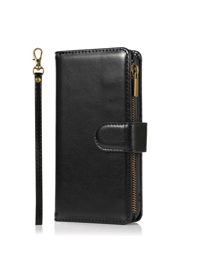 Zaboon Case For iPhone 13 Multifunctional Crazy Horse Texture Horizontal Flip Leather Case with 9 Card Slot & Holder & Zipper Wallet & Lanyard - Image 2