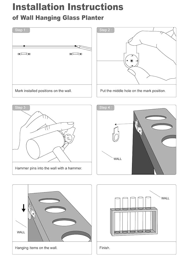 The Bros Wall-mounted Glass Planter Plant Nurture Pot, Modern Bud Vase, Wooden Stand, Desktop Nurture Pot, For Propagating Hydroponic Plants, Home Office Decoration - Image 3