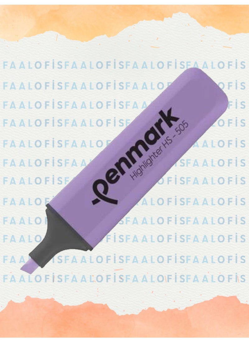 PENMARK - HS-505 Refillable Highlighter Pen Pastel Colors 5 Pieces - Image 1
