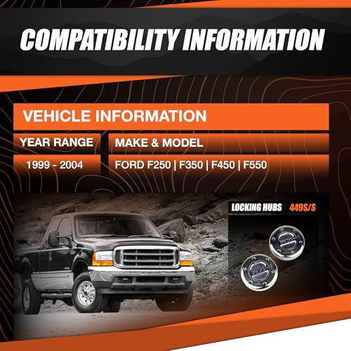 MILE MARKER 449SS Pair of Premium Locking Hubs fits 19992004 F250 F350 F450 F550 Reliable in Extreme Off Road Conditions Replaces Original Equipment Manual or Automatic Hubs - Image 3