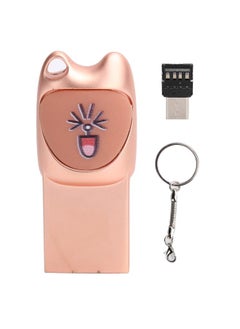 Thoraya Metal cartoon USB flash drive with mobile phone type-c adapter creative USB flash drive two-in-one bidding gift USB flash drive screaming rose gold 128G  - Image 1