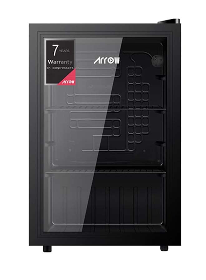 Arrow Beverage Cooler 70L |67 Can Capacity| 2–18°C Adjustable Cooling | LED Light | Compact Mini Fridge | Mechanical Control | Black | with 7 Years warranty on compressor | RO-90SCK - Image 1