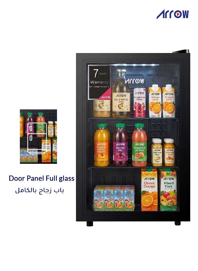 Arrow Beverage Cooler 70L |67 Can Capacity| 2–18°C Adjustable Cooling | LED Light | Compact Mini Fridge | Mechanical Control | Black | with 7 Years warranty on compressor | RO-90SCK - Image 2